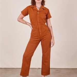 Big Bud Press burnt orange short sleeve jumpsuit